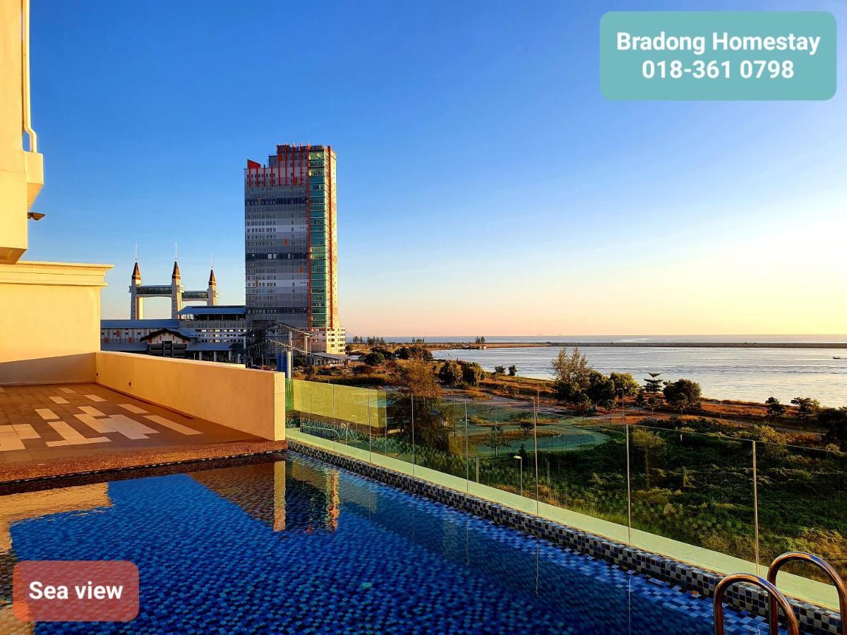 Bradong - Musllm Only, 3 Queen Bedrooms, Seaview, Infinity Pool, Gym, Near Drawbridge & Ktcc Mall